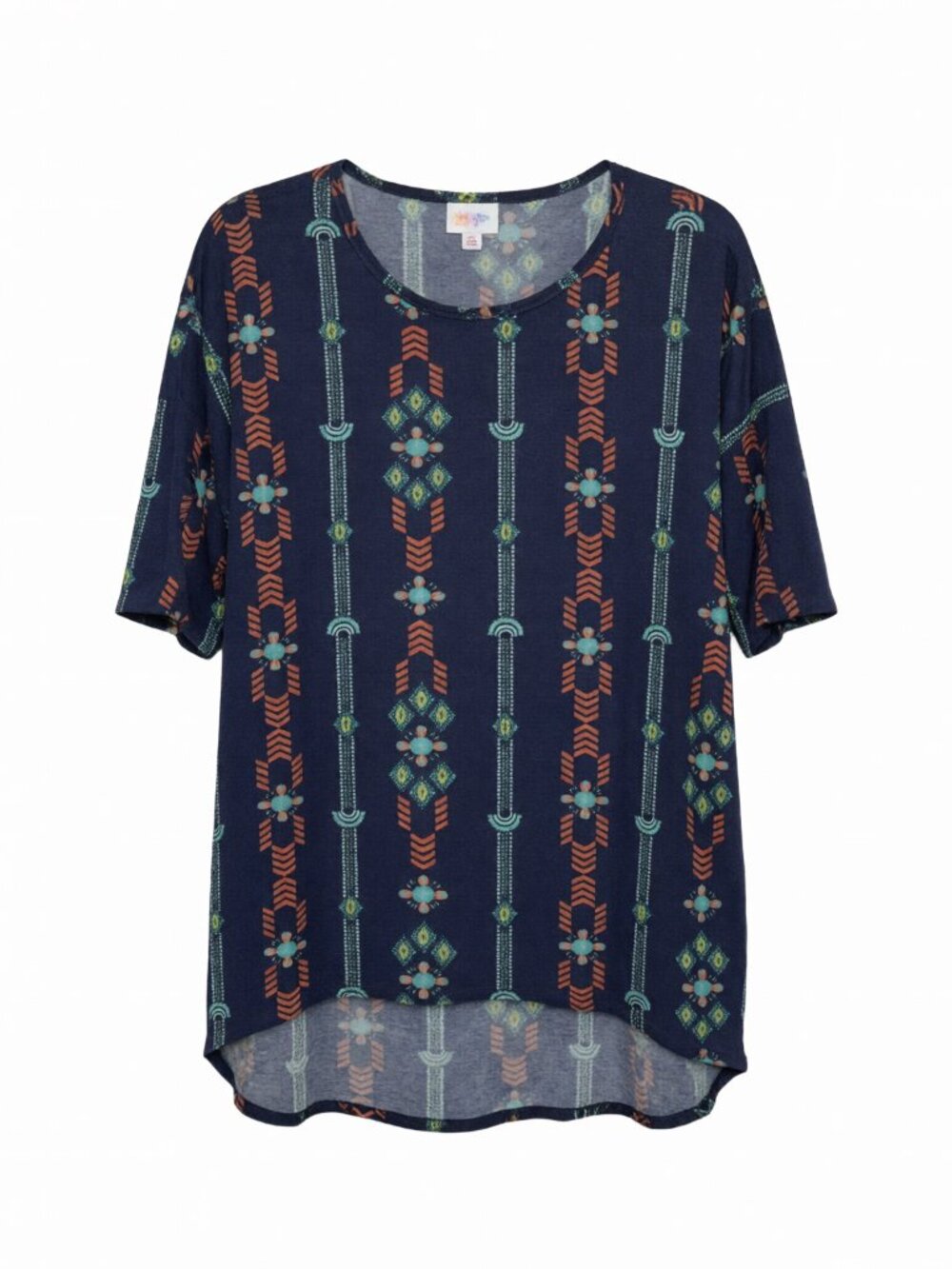 LuLaRoe Blue Red Tunic Top Women’s M Blue Patterned